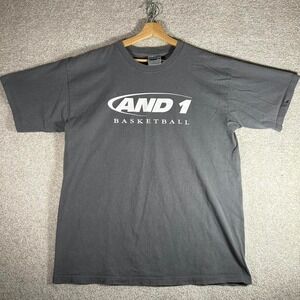 Vintage And 1 basketball charcoal grey made in USA tee shirt tshirt Size XL
